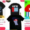 Kaos yang dijual di etalase salah satu aplikasi penjualan online.