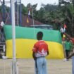 Suasana gladi persiapan upacara HUT ke-81 RI di Distrik Mimika Barat Jauh. (Foto: Dok Panitia HUT DMBJ) 