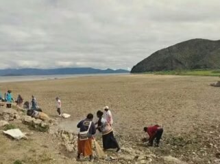 Kondisi kemarau di Danau Paniai. (Foto: Istimewa)