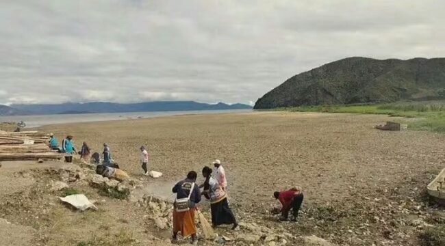 Kondisi kemarau di Danau Paniai. (Foto: Istimewa)