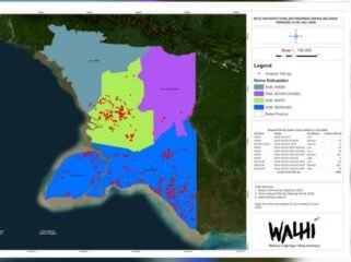 Peta hotspot api Provinsi Papua Selatan. (Sumber: Walhi Papua)