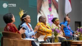 Anggota DPR Papua Tengah Stella Misiro saat hadir menjadi pembicara di PAPEDA Summit 2026. (Foto: Istimewa)