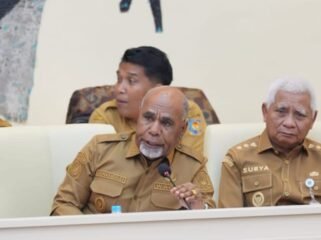 Wakil Gubernur Papua Tengah, Deinas Gele saat menghadiri Rapat Dengar Pendapat (RDP) bersama Komisi II DPR RI. (Foto: Humas Pemprov Papua Tengah)