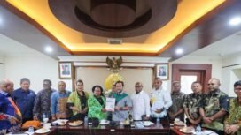 Wakil Ketua DPD RI Yorrys Raweyai saat melakukan audiensi dengan MRP, Jumat (2/10/2026). Foto: DPD RI