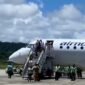 Maskapai Airnorth ketika tiba di Bandar Biak. (Foto: Capture video Humas pro Biak)